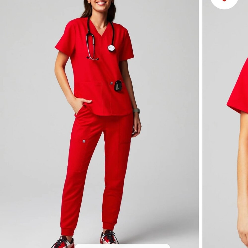 Fabletics Scrubs Set Gogi Red